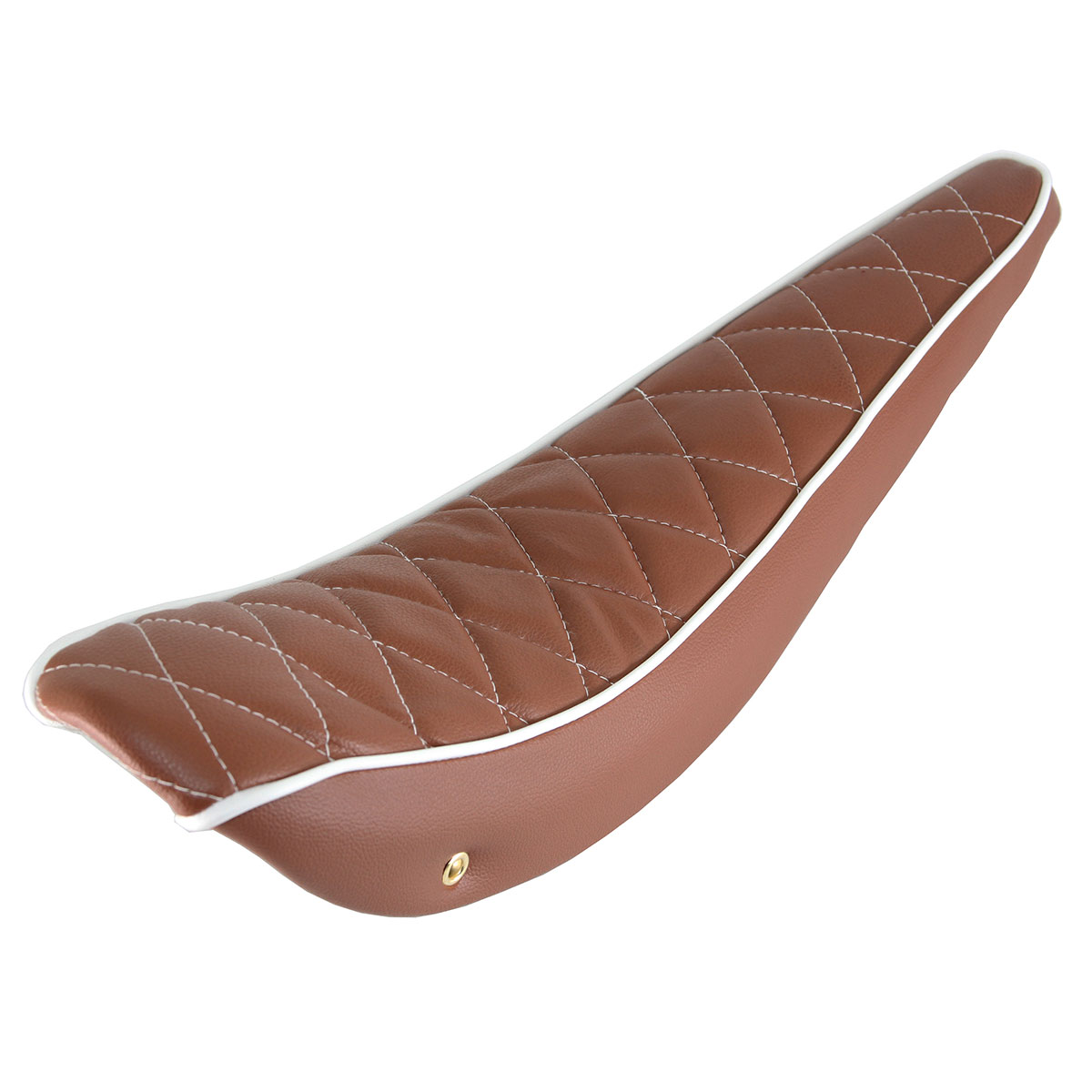 26 Diamond Banana Saddle Vinyl All Brown White/Stitch.